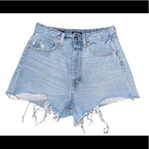 High waisted denim shorts